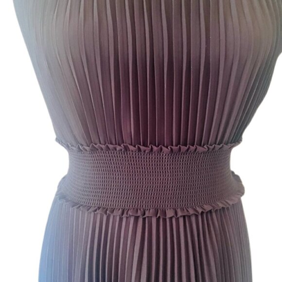 Pleated Mock Neck Cocktail Dress | Black | Size 4 | Effortless Sunday or Evening - Picture 7 of 7